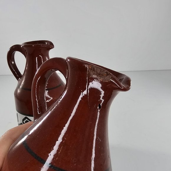 Los Reyes Lima Peru Art Pottery Cup Saucer Pitcher Llama Alpaca Ca Hand Painted - Picture 15 of 16